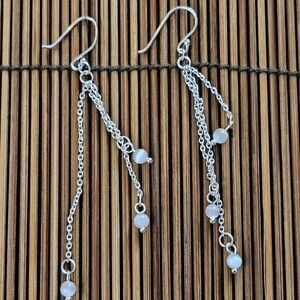 925 Silver Glass Dangle Earrings